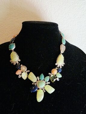 Chloe & Isabel Riviera Jeweled Statement Necklace Bib Fairy Garden Faux Gemstone